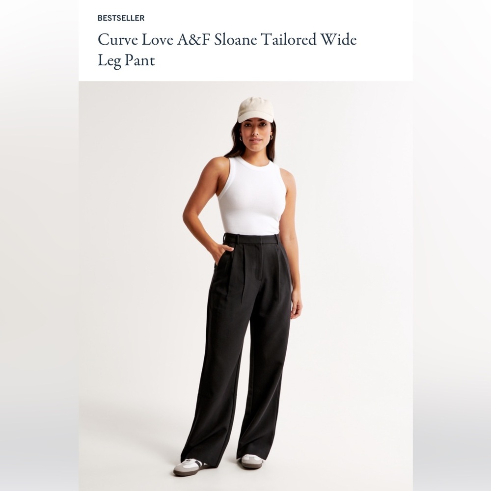 Abercrombie & Fitch • Curve Love Black Sloane Tailored Wide Leg Pant (29) NWT